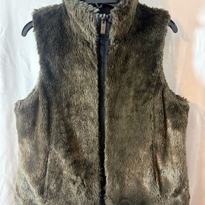 Faux Fur Vest in Brown